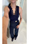 Md Fista Navy Blue Lace Sleeveless Undershirt