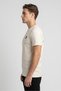 Men Sportswear Fit Short Sleeve Outdoor T-Shirt, Beige - 3