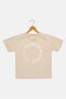 Kids Boy Brand Logo Short Sleeve T-Shirt, Beige - 3