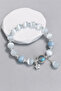 Blue Beaded Bracelet Silver Color Bracelet with Star Figure - 4