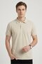 Jeans Men Regular Fit Brand Logo Short Sleeve Polo Shirt, Beige