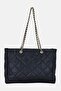 Women Hardware Logo Shopper Bag, Black - 5