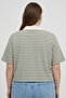 Women Spread Collar Short Sleeve Stripe Polo Shirt, Multicolor - 4
