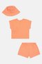 Toddlers Boy 3 Pcs Graphic Print T-Shirt And Shorts With Hat Set, Dark Peach - 3