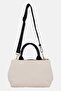 Women Brand Logo Handbag, Off White - 4