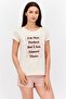Women 2 Pcs Graphic Print Top And Bottom Pajama Set, Peach Combo
