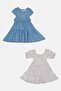 Toddlers Girl 2 Pcs Floral Print Dresses, Multicolor - 2