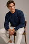 Reglan Casual Winter Navy Blue Men's Sweatshirt - 5