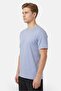 Men Crew Neck Short Sleeve Solid T-Shirt, Dusty Blue - 3
