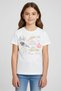 Kids Girl Crew Neck Short Sleeve Graphic Print T-Shirt, White