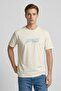 Men Crew Neck Short Sleeve Brand Logo T-Shirt, Cream