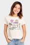 Kids Girl Crew Neck Short Sleeve Graphic Print Top, Cream