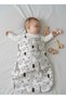 Unisex Baby Organic White-Brown Safari Swaddle Sleeping Bag 6-18 Months - with Bib Gift - 6