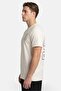 Men Crew Neck Short Sleeve Brand Logo T-Shirt, Cream - 3