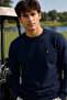 Navy Blue Embroidered Standard Men's Sweatshirt - 5
