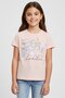 Toddlers Girl Crew Neck Short Sleeve Graphic Print T-Shirt, Peach