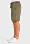 Men Brand Logo Basic Shorts, Olive - 2