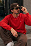 Red Loose Fit Comfortable Men's Sweatshirt - 4