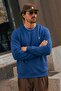 Indigo Loose Fit Comfortable Men's Sweatshirt - 2