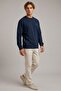 Reglan Casual Winter Navy Blue Men's Sweatshirt - 3