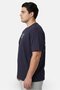 Men Crew Neck Short Sleeve Brand Logo T-Shirt, Dark Navy - 3