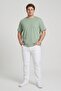 Men Crew Neck Short Sleeve Plain T-Shirt, Sage Green - 2
