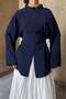 Navy Blue Waist Detailed Lemina Tunic - 8