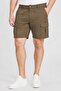 Men Solid Cargo Shorts, Olive