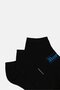 Kids Boy 3 Pairs Brand Logo Ankle Socks, Black - 2