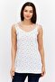 Women V Neck Floral Night Dress, White Combo