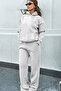 Women's Gray Melange Tracksuit Set (Sweatshirt & Sweatpants) (80% Cotton) - 2