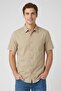 Men Regular Fit Solid Long Sleeve Casual Shirt, Khaki