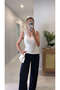Md Fista White Lace Sleeveless Undershirt - 3