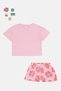 Kids Girls 3 Pieces Floral T-Shirt And Shorts With Iron On Badges Set, Pink - 2