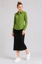 Women's Light Green Shirt Long Sleeve Button up Shirt Collar Classic Stylish Casual Shirt - 3
