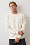 Ecru Oversize Cotton Men's Sweatshirt - 2