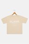 Kids Boy Crew Neck Short Sleeve Brand Logo T-Shirt, Beige - 3
