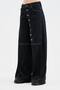 Women's Palazzo Fit Design Jeans with Button Detail on the Front - 3