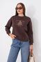 Women's Three-Thread Sweatshirt with Embroidered Text on the Front 255366 - 265125 - 4