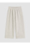 Gray Elastic Waist Girls' Thick Sweatpants - 4