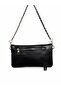 Black Soft Leather Bag with 2 Chain Straps and Chain Detail - 3