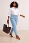Women's Plus Size Ice Blue Mom Jeans - 2