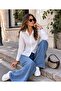 Women's 100% Cotton Waist Cuffed Hidden Button Long Sleeve Classic Oval Skirted Shirt