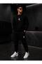 Zero Collar Sweat Suit 2-Piece Combination Winter Shardooned Football Player Print