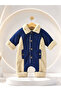 Baby Boy Welsoft Lined Velvet Jumpsuit Buttoned Winter Warm Baby Jumpsuit - 3