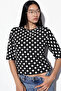 Women's Polka Dot Oversize Blouse 1543 - Black