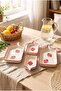 Breakfast Presentation Plate Strawberry Patterned Four-Piece Ceramic Sauce Bowl Snack Bowl Set with Red Edges
