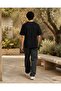 Black Oversize Minimal Pelikan Turntable Printed Design T-Shirt - 4