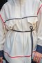 Women's Double Color Front Pocket Detail Waist Tie Suit Navy Blue - 5