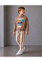 Boy's Printed Sweatshirt Striped Pants Top and Bottom Set - 2